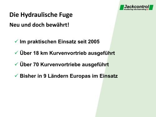 Die Hydraulische Fuge