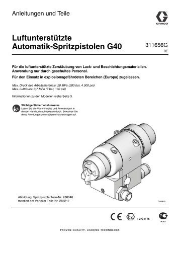 311656G, Automatic G40 Air-Assisted Spray Gun ... - Graco Inc.