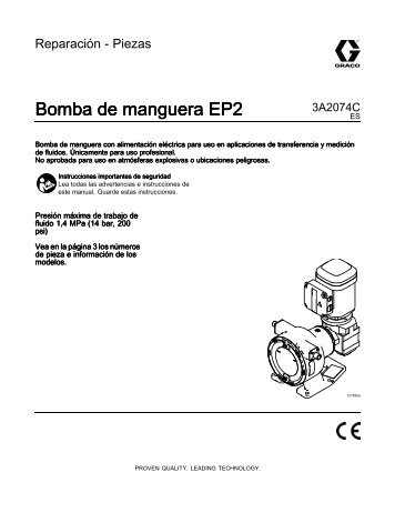 3A2074C, EP2 Hose Pumps, Repair-Parts Manual, ES - Graco Inc.