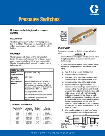 Pressure Switches - Graco Inc.