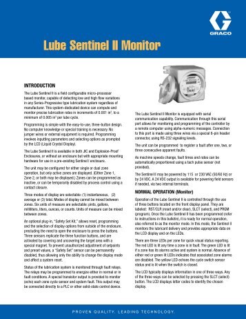 Lube Sentinel II Monitor - Graco Inc.