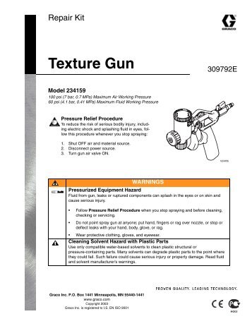 309792E, Texture Gun Repair Kit - Graco Inc.