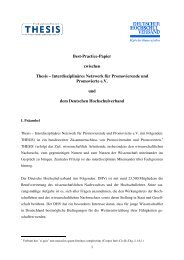 Best-Practice-Papier zwischen Thesis - Deutscher Hochschulverband
