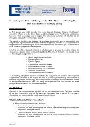 Mandatory and Optional Components of the Research Training Plan