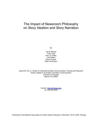 The Impact of Newsroom Philosophy on Story Ideation and Story ...