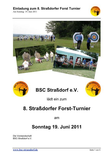 8. Straßdorfer Forst-Turnier - Bogensportclub Straßdorf e.V.