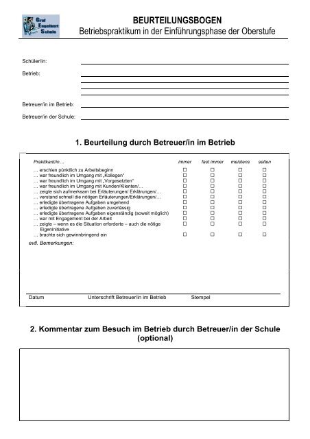 beurteilungsbogen - Graf-Engelbert-Schule