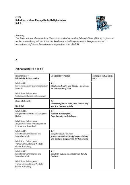 Schulcurriculum Evangelische Religionslehre Sek I - Graf-Engelbert ...