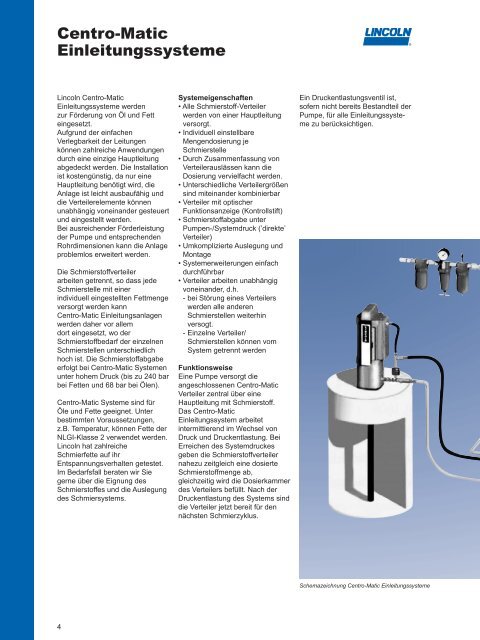 Centro-Matic Einleitungssysteme - Graf Zentralschmiersysteme und ...