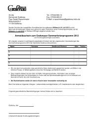 Sommerferienprogramm 2012, Homepage Anmeldung - Grafenau