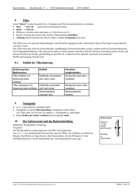 Kraft-Weg Diagramm Recurvebogen HL - Bogensport-Rheinland