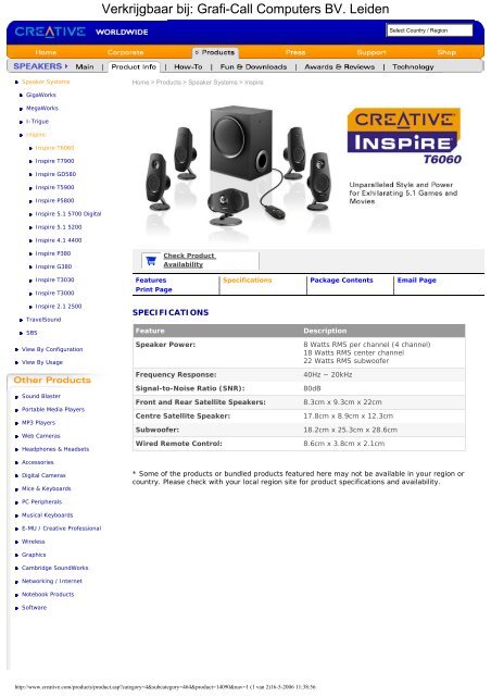 Creative Inspire T6060 5.1 Speakers (51MF4075AA000) - Grafi-Call