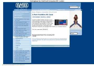 Sweex 3 port FireWire PCMCIA (FB200011) - Grafi-Call