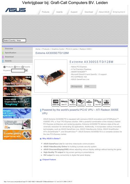 Asus Extreme AX300SE/TD 128MB PCIe (EAX300SE/TD ... - Grafi-Call