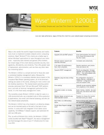 Wyse® Winterm™ 1200LE - Vecmar Computer Solutions