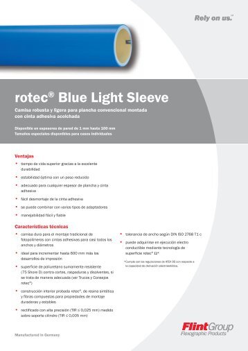 rotec® Blue Light Sleeve - Flint Group