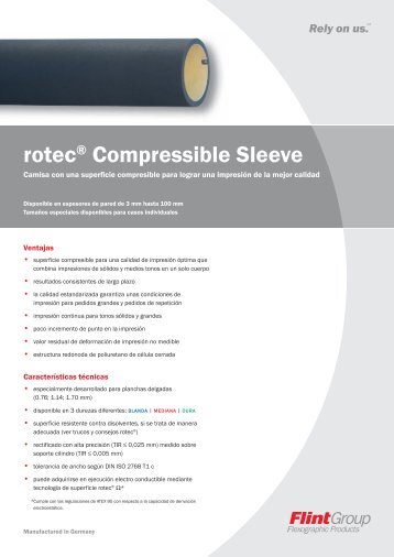 rotec® Compressible Sleeve - Flint Group