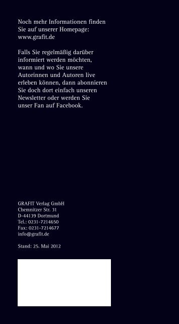 Gesamtverzeichnis 2012 - Grafit Verlag