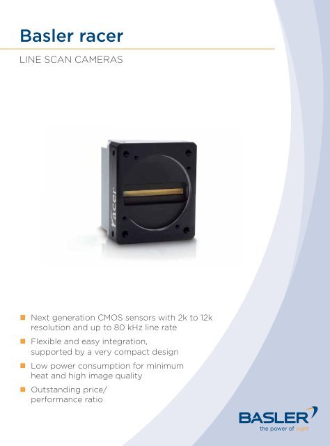 Basler Racer datasheet Multipix Imaging