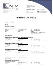 MEMBERSHIP LIST (WHEAT) - National Chamber of Milling