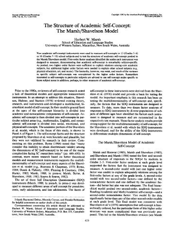 The Structure of Academic Self-Concept: The Marsh ... - Grajfoner