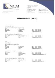 MEMBERSHIP LIST (MAIZE) - National Chamber of Milling