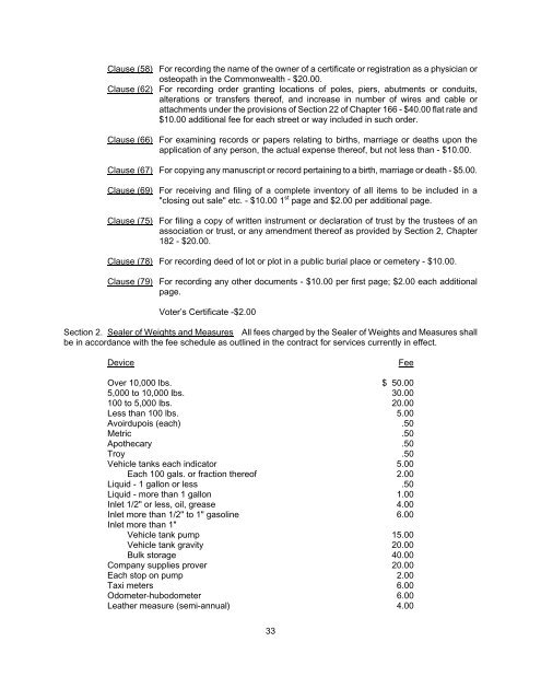 BYLAWS OF THE TOWN OF GRANBY CONTENTS - Granby, MA