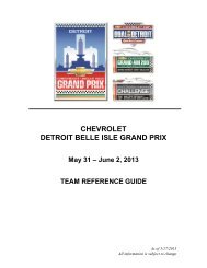 CHEVROLET DETROIT BELLE ISLE GRAND PRIX - Grand Am