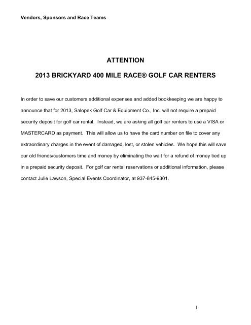 Competitor Memorandum 2013-06 - Grand Am