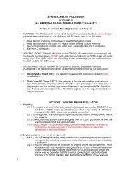 2013 GX Class General Class Regulations - Grand Am