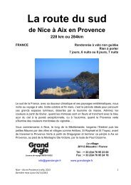 La route du sud de Nice à Aix en Provence 228 km ou ... - Grand angle