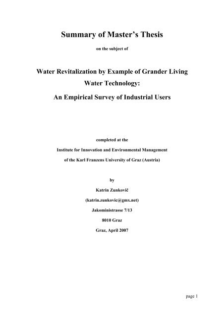 Master thesis 2007