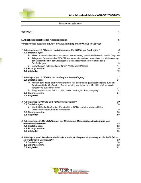 11. Gipfel - Abschlussbericht (Luxemburg) (pdf ... - Grande Région