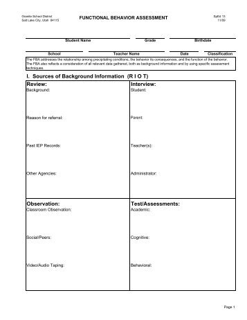 BehaviorPlanDocumentation - Granite School District