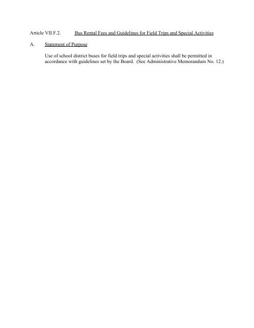 Article VII.F.1. Transpor Article VII.F.1. Transpor