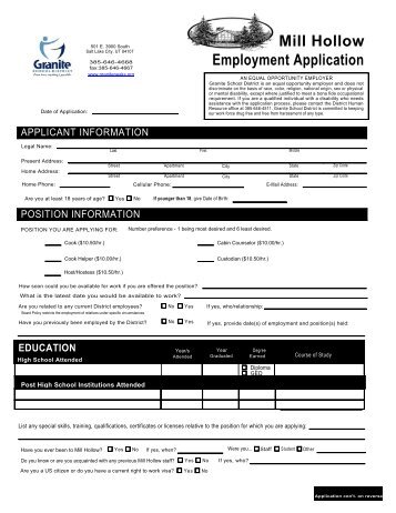 Mill Hollow Application2.pdf - Granite School District