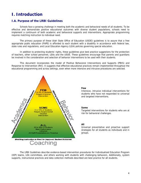 Utah's Least Restrictive Behavioral Interventions Guidelines