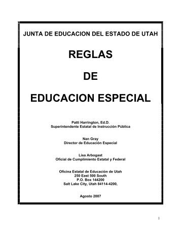 REGLAS DE EDUCACION ESPECIAL - USOE - Utah.gov