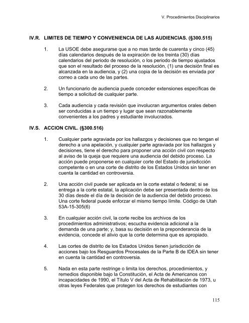 REGLAS DE EDUCACION ESPECIAL - USOE - Utah.gov