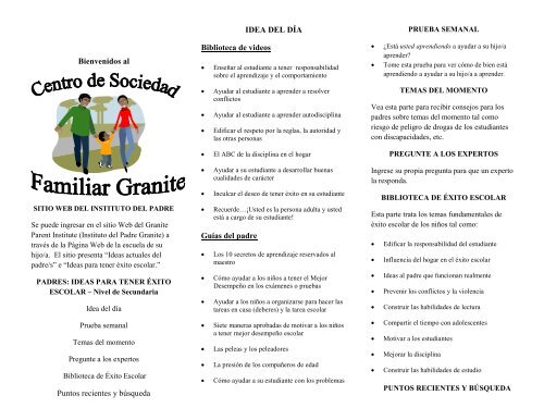 Family Center Handbook - Granite School District