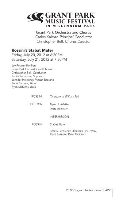 rossini's Stabat Mater - The Grant Park Music Festival