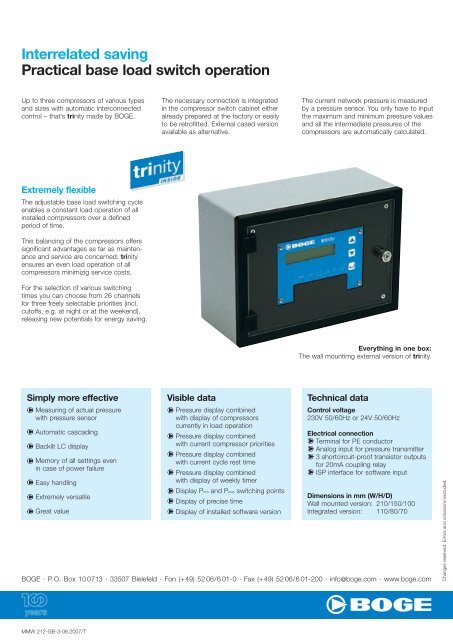 One for all trinity – multiple compressor controller - Granzow