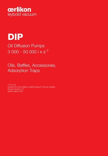 Oil Diffusion Pumps 3 000 - 50 000 l x s Oils, Baffles ... - Granzow