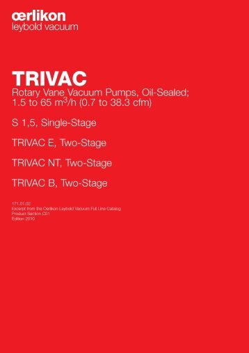 oerlikon Catalogue: TRIVAC - Javac