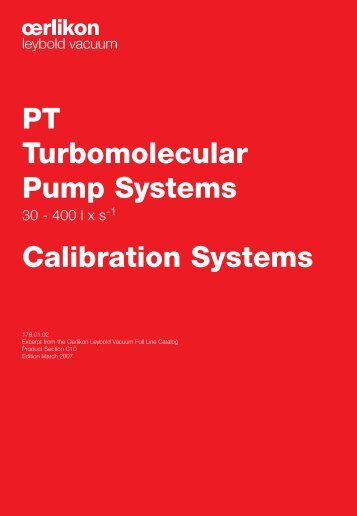 PT Turbomolecular Pump Systems Calibration Systems - Granzow