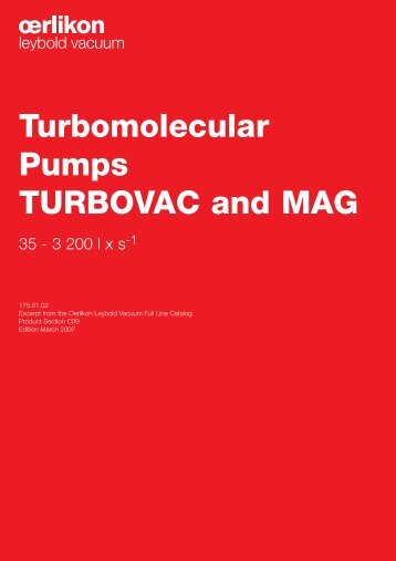 Turbomolecular Pumps TURBOVAC and MAG - Granzow