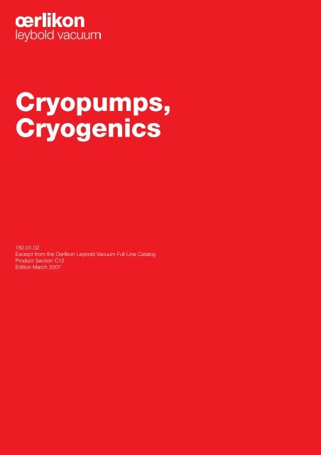 Cryopumps, Cryogenics - Granzow