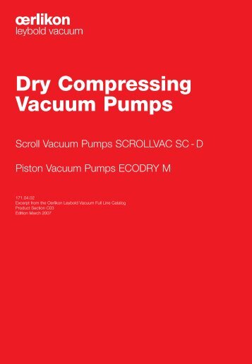 Dry Compressing Vacuum Pumps - Granzow
