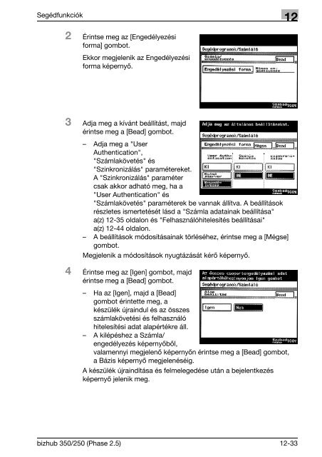 Konica Minolta Bizhub 250 Felhasználói kézikönyv - GRAPHAX.HU ...
