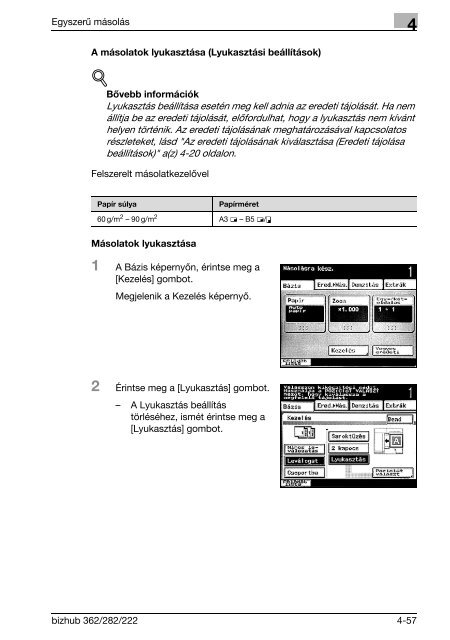 Konica Minolta Bizhub 222 Felhasználói kézikönyv - GRAPHAX.HU ...